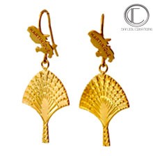 Traveller Tree earrings. Gold 750/1000
