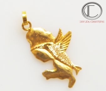 Martinique card pendant.Gold 750/1000
