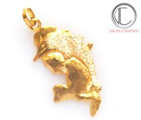 PENDENTIF CARTE  /Dauphin.Or 750/1000