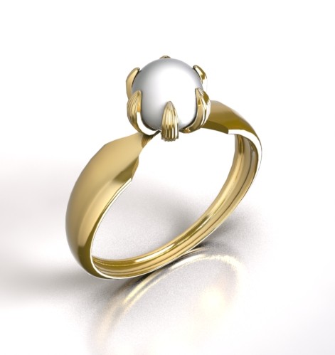 BAGUE STELLA PEARL.Or 750/1000