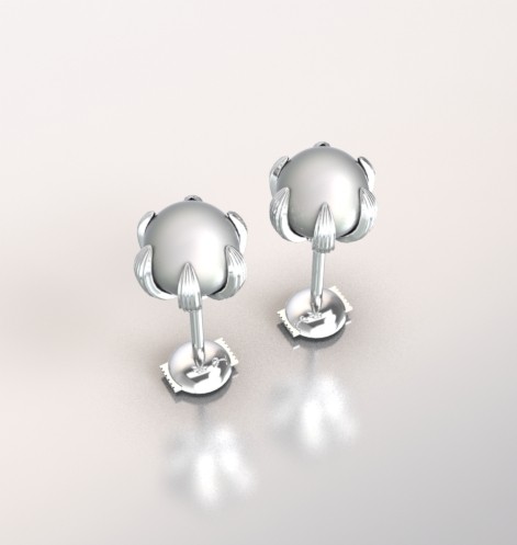 Boucles pearl.Or 750/1000