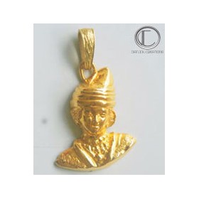 Pendentif Tete antillaise.Or 750/1000