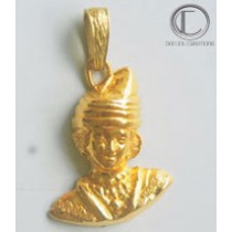 Pendentif Tete antillaise.Or 750/1000
