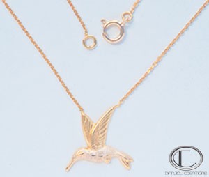 Collar Colibrí.Oro 750/1000