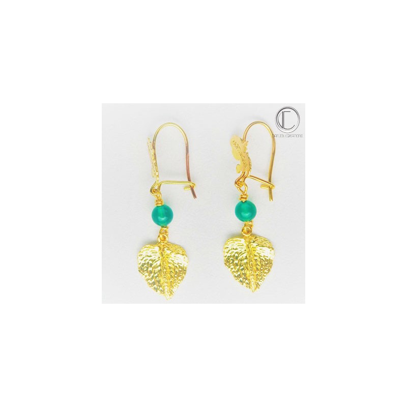BOUCLES d' OREILLES ANTHURIUM.OR 750/1000