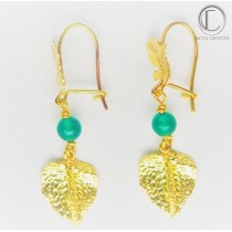 BOUCLES d' OREILLES ANTHURIUM.OR 750/1000