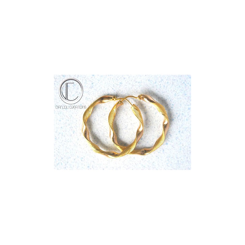 BOUCLES d' OREILLES CREOLES.OR 750/1000