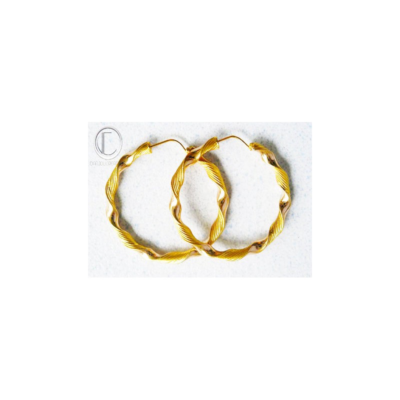 BOUCLES d' OREILLES CREOLES.OR 750/1000