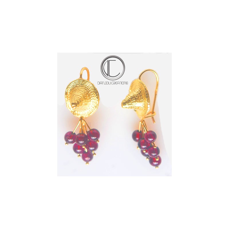 Boucles d'oreilles Bakoua vigne.Or 750/1000