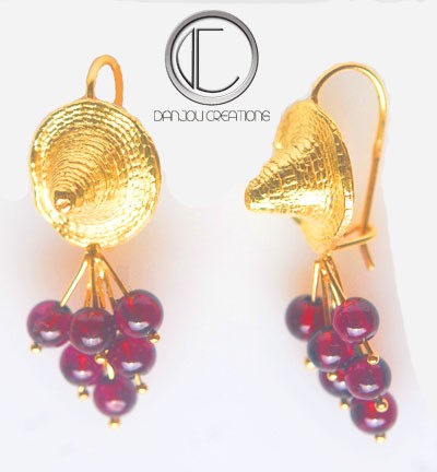 Boucles d'oreilles Bakoua vigne.Or 750/1000