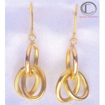 BOUCLES FORCATS .Or 750/1000 Poids:3.6g..OR 750/1000. FAM250400D3