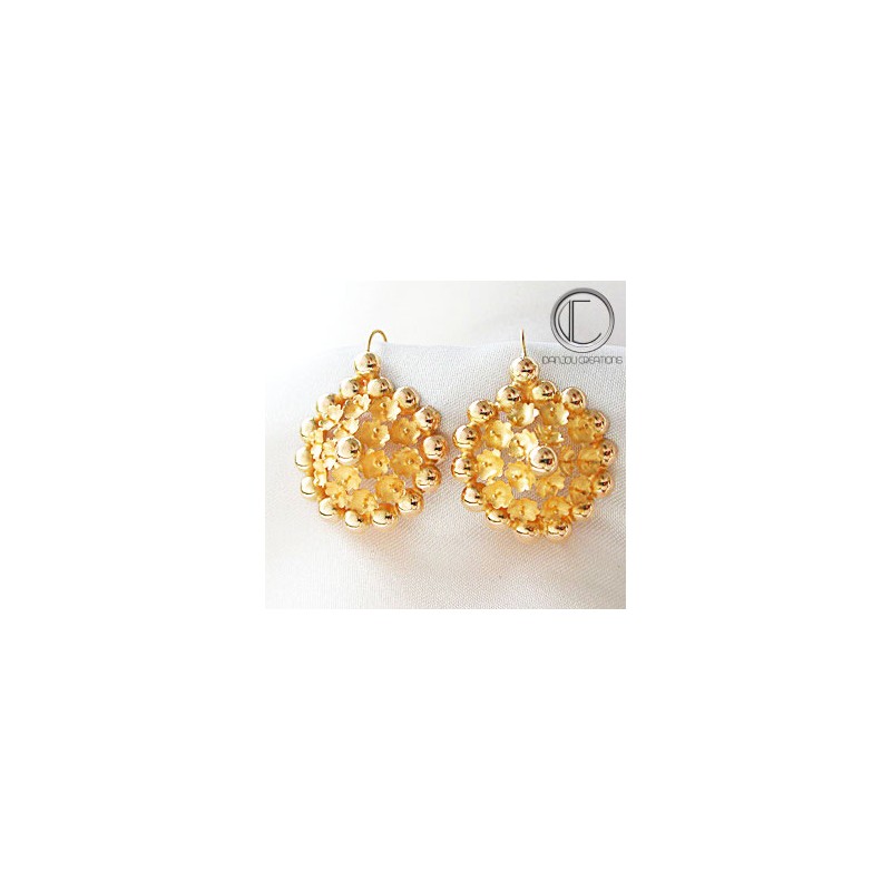 Boucles d' oreilles Tété nègrèsse.Or 750/1000 Boucles  3 rangéés de...