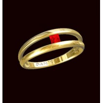 Bague rubis carré Or 750/1000