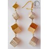 Boucles cubes.Or 750/1000