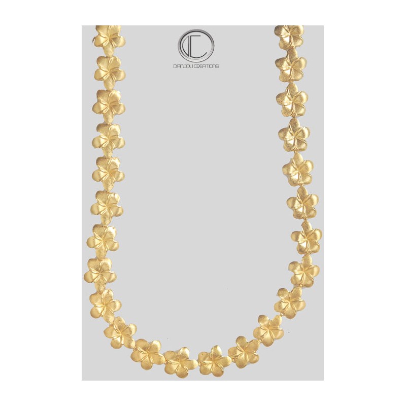 Collier hibiscus.Or 750/1000