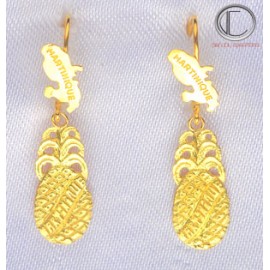 Boucles d'oreilles Ananas.Or 750/1000.