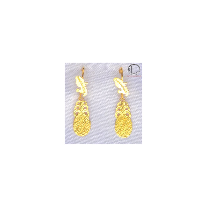 Boucles d'oreilles Ananas.Or 750/1000.