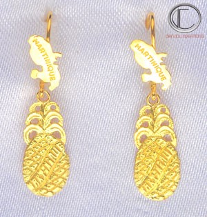 copy of Pineapple Earrings.18cts Gold 750/1000