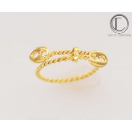 Bague Enfant Tressé mailles marines.or 750/1000