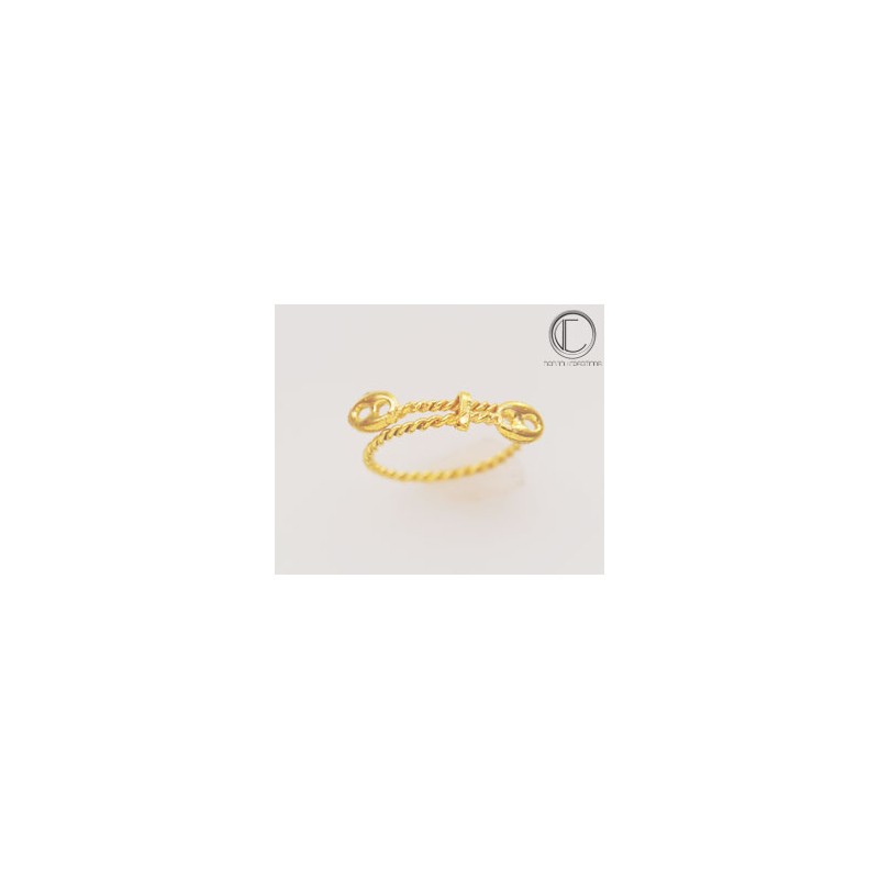 Bague Enfant Tressé mailles marines.or 750/1000