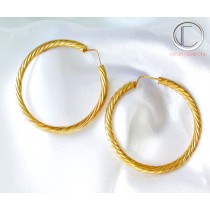 BOUCLES CREOLES. TORSADEES.OR 750/1000.