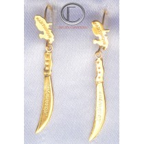 Boucles d'oreilles coutelas.Or 750/1000