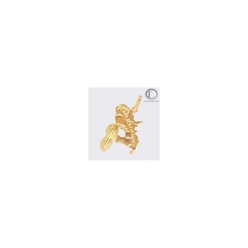 Pendentif carte Martinique Cacahuete.Or 750/1000