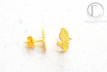 Pendientes de clavo con el mapa de Martinica, oro de 18 quilates