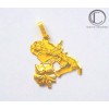 Pendentif carte martinique hibiscus.Or 750/1000