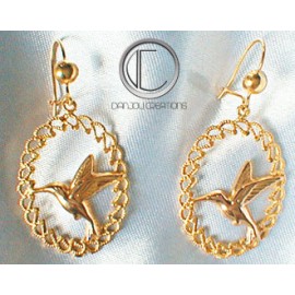 Boucles d' oreilles colibris.OR 750/1000
