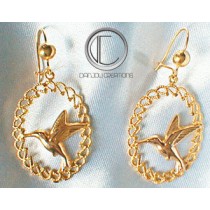 Boucles d' oreilles colibris.OR 750/1000