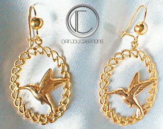 Boucles d' oreilles colibris.OR 750/1000