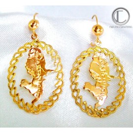 BOUCLES MARTINIQUE.Or 750/1000.