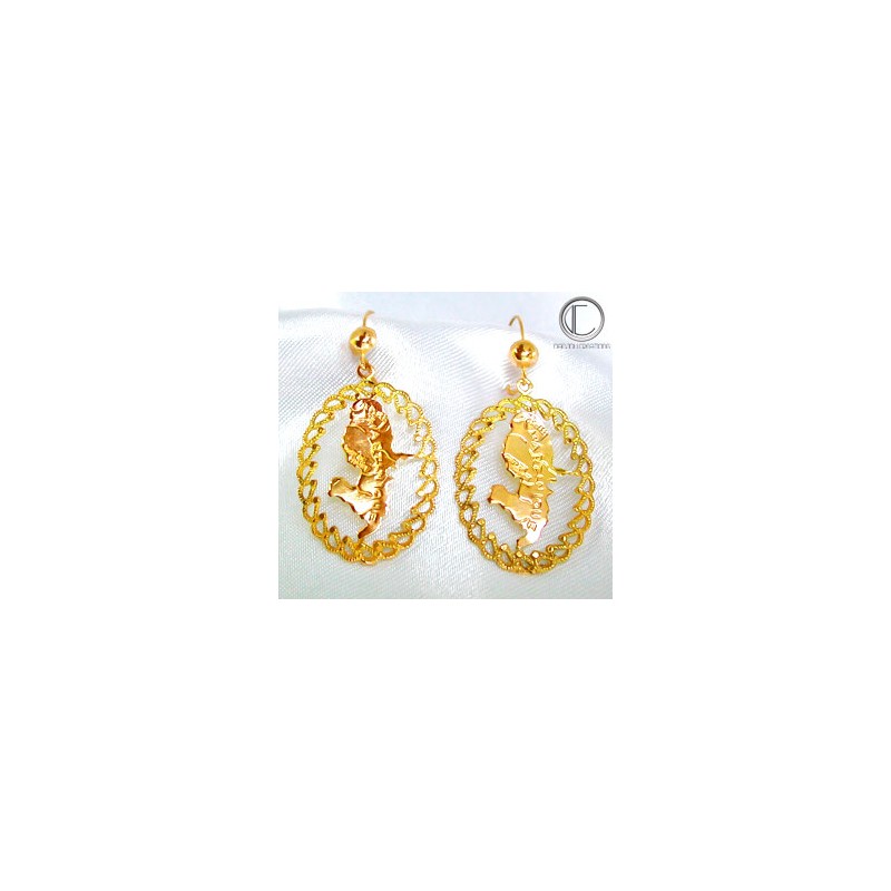 BOUCLES MARTINIQUE.Or 750/1000.