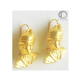 BOUCLES TETES ANTILLAISES.OR 750/1000