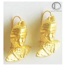 BOUCLES TETES ANTILLAISES.OR 750/1000