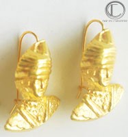 BOUCLES TETES ANTILLAISES.OR 750/1000