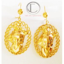 BOUCLES TETES ANTILLAISES.OR 750/1000