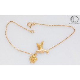 BRACELET COLIBRI -HIBISCUS.Or 750/1000 BRACELET COLIBRI -HIBISCUS.O...