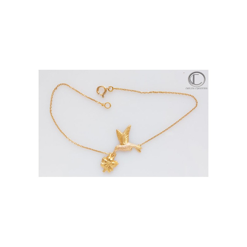 BRACELET COLIBRI -HIBISCUS.Or 750/1000 BRACELET COLIBRI -HIBISCUS.O...
