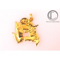 Pendentif carte martinique crocodile .Or 750/1000