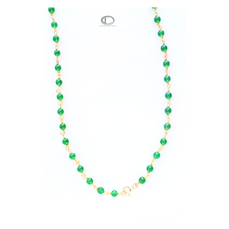 COLLIER AGATHE. OR 750/1000.