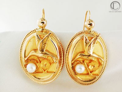 Boucles d'oreilles colibris.OR 750/1000