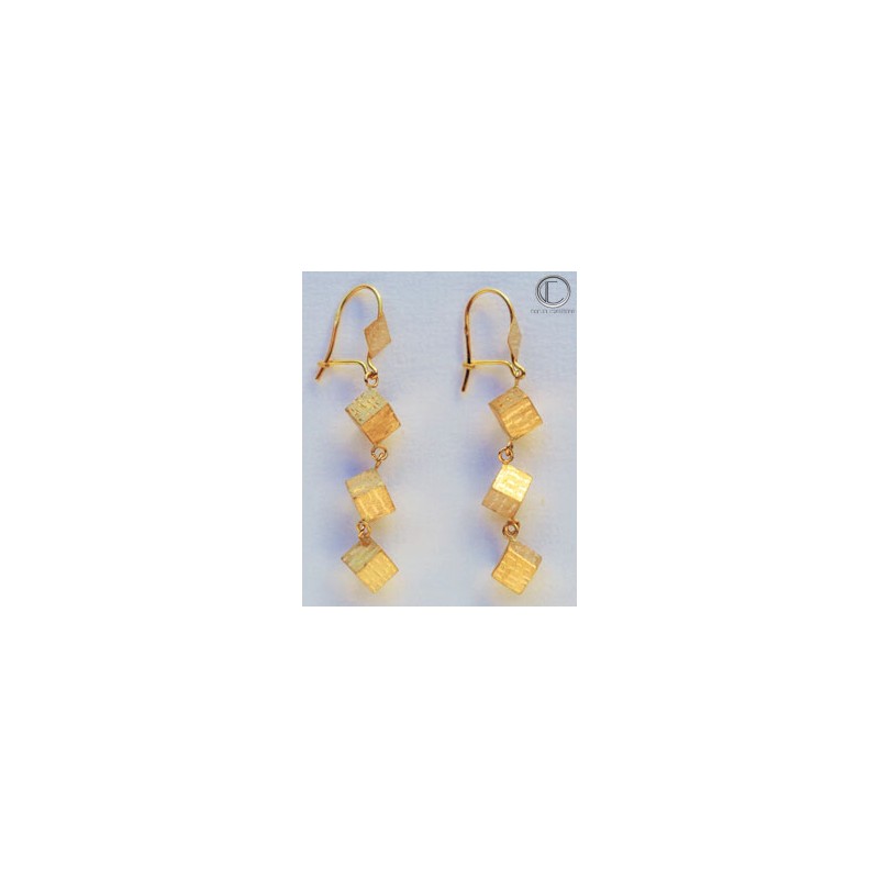 Boucles d oreilles cubes.Or 750/1000 Boucles d'oreilles 3 cubes de ...