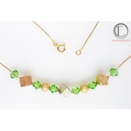 COLLIER EXOTIQUE BOULES CUBES .OR 750/1000