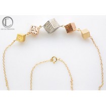 Collier cubes dégradé .Or 75/1000.