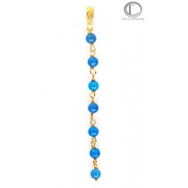 Pendants d' oreilles Agahte bleu. Or 750/1000