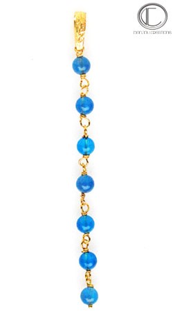 Pendants d' oreilles Agahte bleu. Or 750/1000