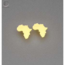 Boucles carte Afrique. or 750/1000.