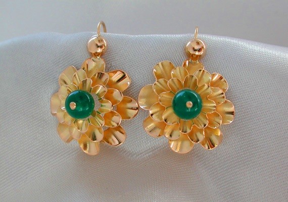 Boucles d' oreilles Nid de guèpes.Or 750/1000.
